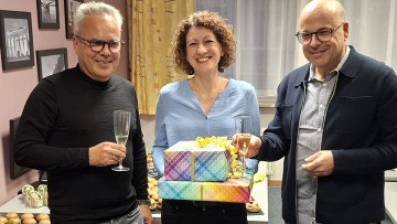 10 Jahre Appina Travel in Dresden: Alin Müller  mit GF Uli Gerstmeier (l.)