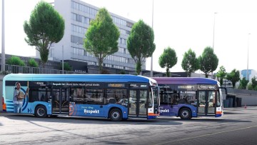 Busse der Kampagne "Unser Weg: Respekt" der ESWE Verkehr in Wiesbaden