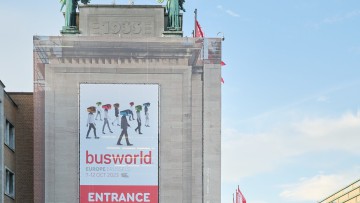 Busworld Messeeingang Brüssel