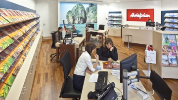Reisebuchung im Reisebüro