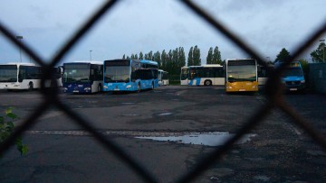 Busdepot in Münchweiler, Rheinland-Pfalz