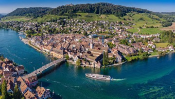 Anfahrt Stein am Rhein mit der MS Munot