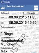 Anschlussticket MVG