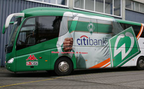 Werder Bremen mit Scania Mannschaftsbus Werder Bremen mit Scania Mannschaftsbus