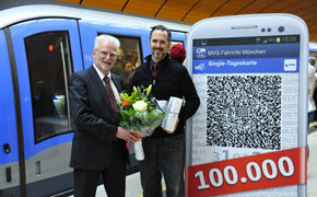 100.000stes Handyticket MVG