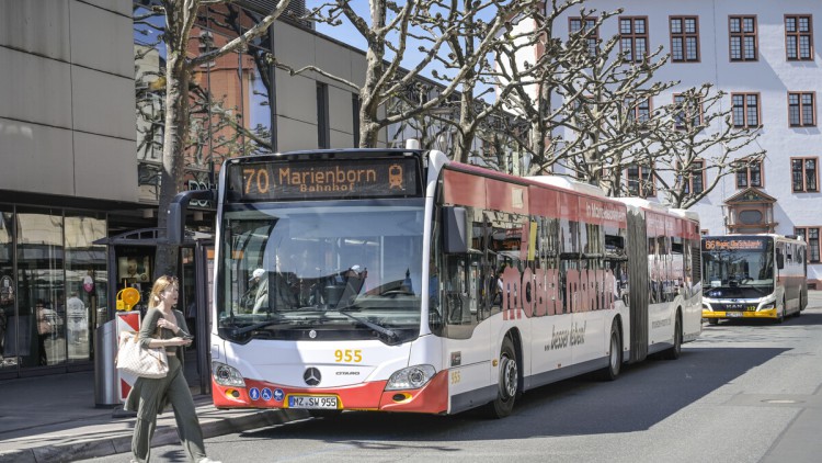 Linienbus in Mainz, Rheinland-Pfalz