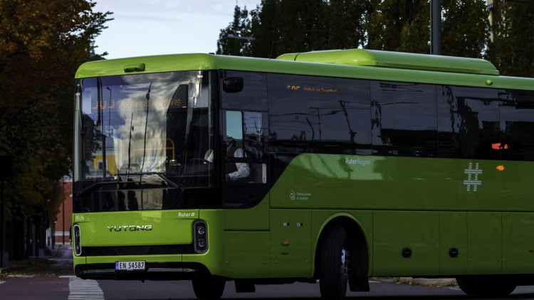 Ein Elektrobus von Yutong in Oslo/Norwegen